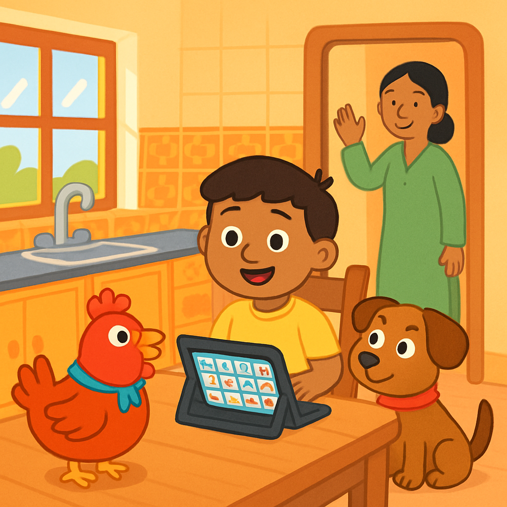 New house helper / nanny — preparing autistic child — opening panel