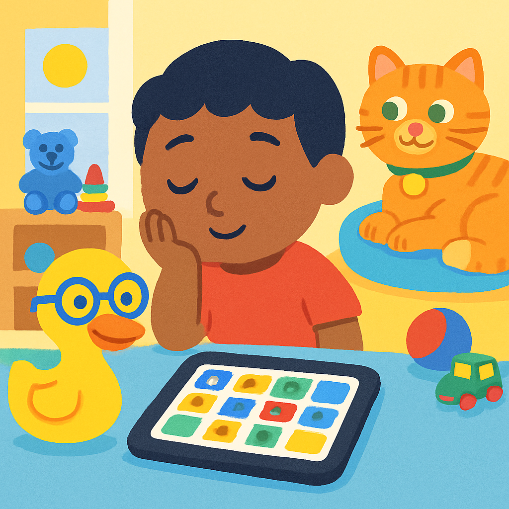 Teaching feelings words on Avaz — opening panel