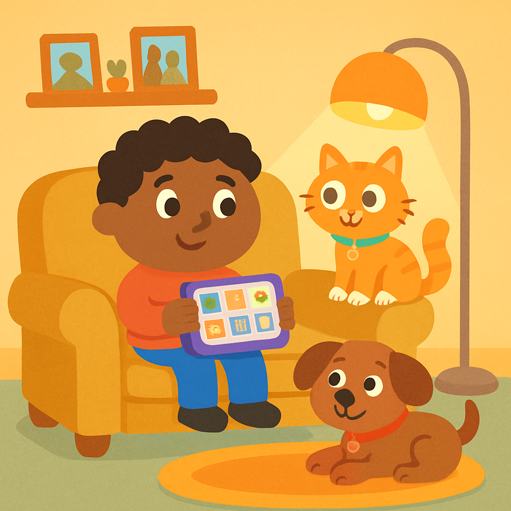 Using Avaz at home for daily requests — opening panel