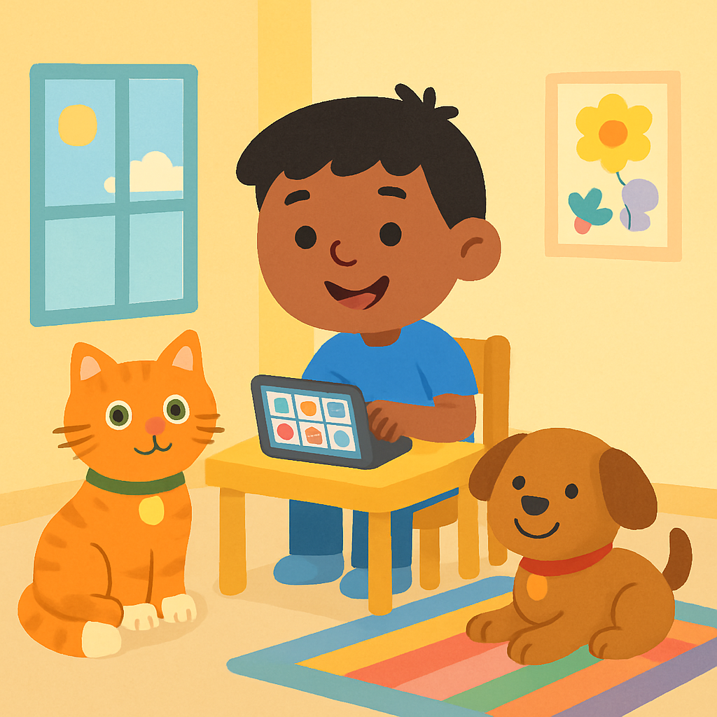 Core AAC words for autistic child — daily practice — opening panel
